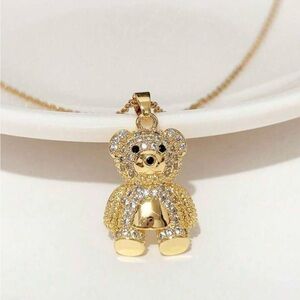 Bear Necklace 24kt gold plated Jewelry